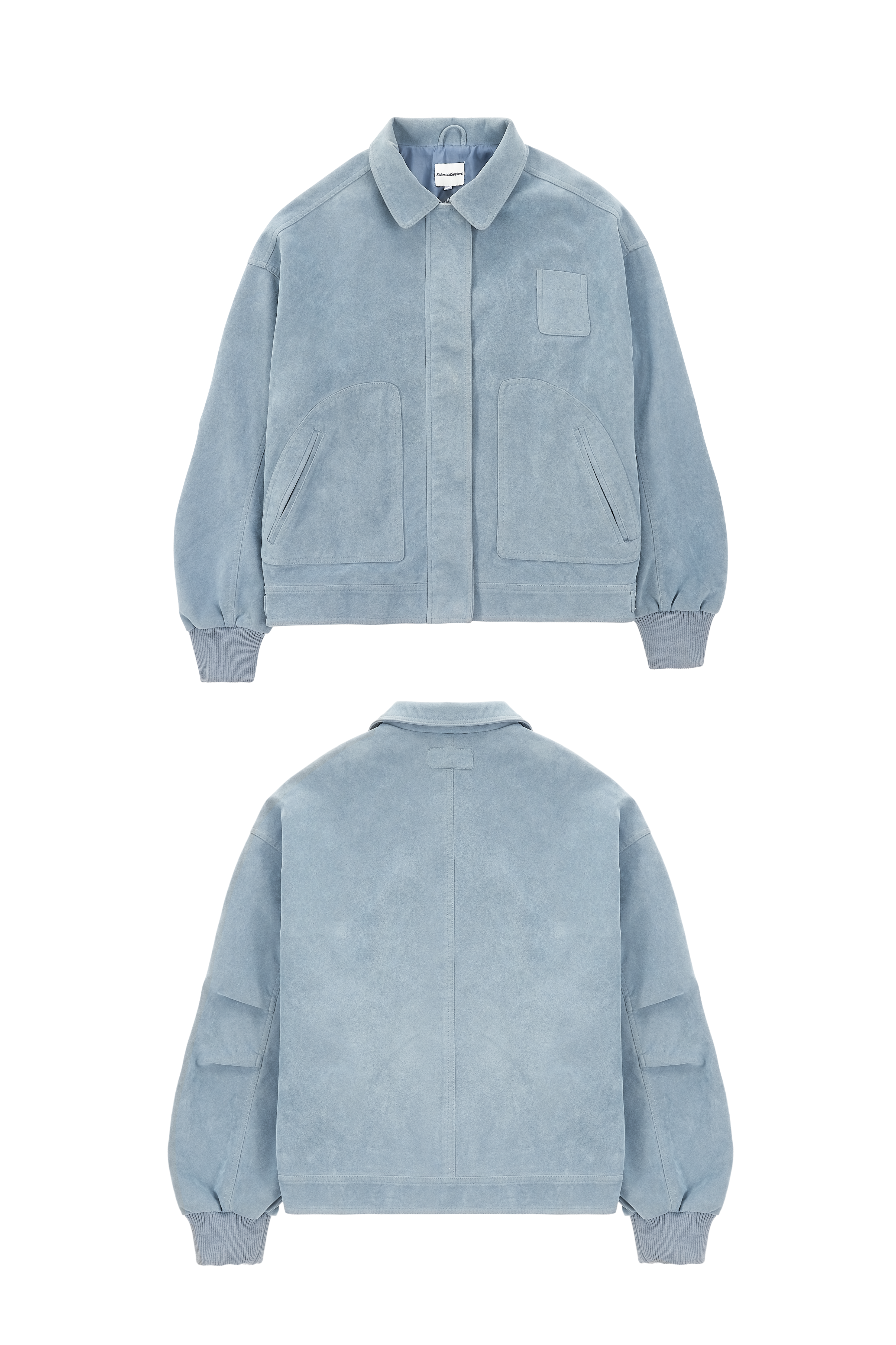 Martha Faux Suede Jacket in Blue
